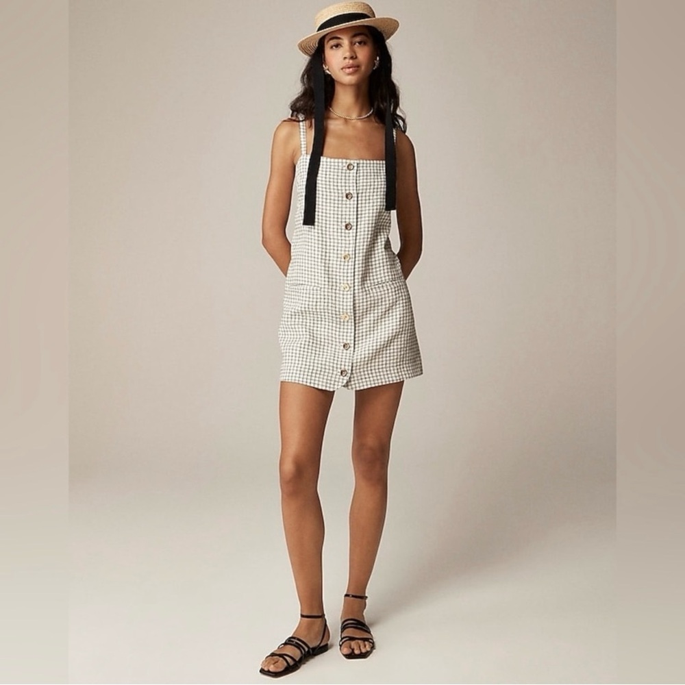 J.Crew NWOT Claudia dress in plaid linen Size: L